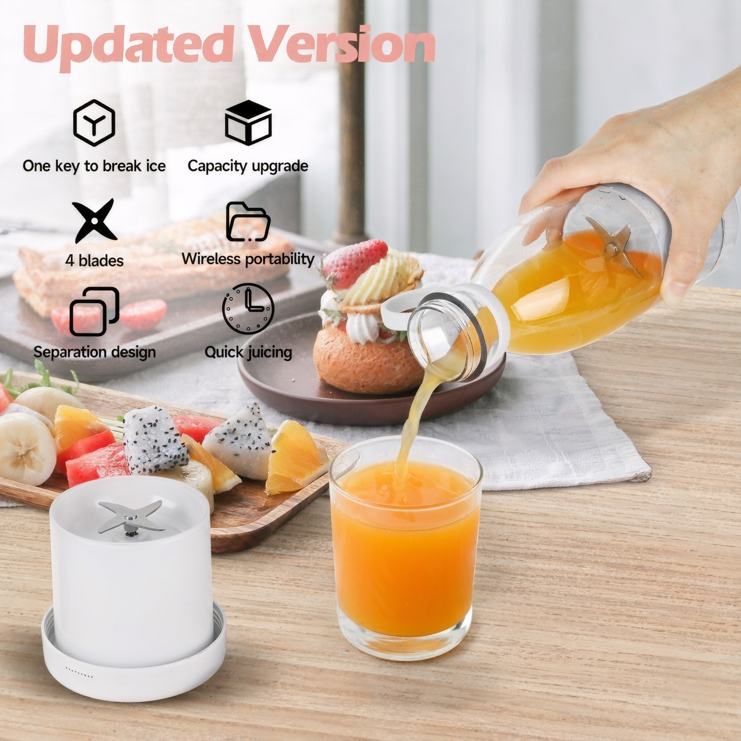 Trustacia's Health Partner Juicer Blender | Latest 2026 Edition with Stronger Motor | Rechargable Long  Battery Life