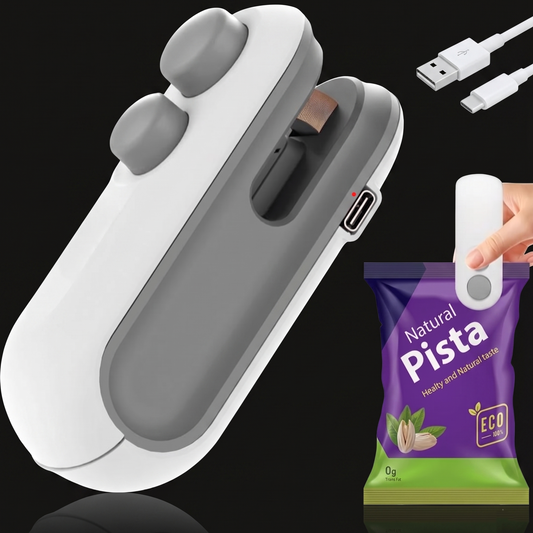 Food Protector Device | 1 Year Warranty | 2 In 1 - Sealing  &  Cutting Both  | Type-C USB Charging |