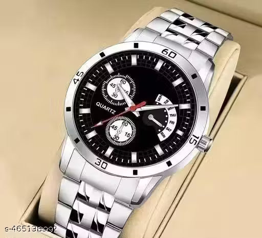 Classical Premium   Black Dial Silver Stainless Steel  Watches For Classic Men