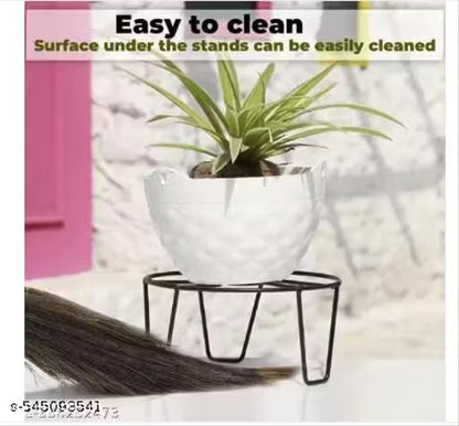 Outdoor Plant Stand, Flower Pot Stand, Planter Stand, Gamla Stand, Metal Plant Stand / Pot Stand (Pack of 4pcs), Height - 10cm & Length - 20cm