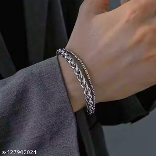 Minimalist Vintage Stylish   Chain Bracelet For Men For Daily Jewelry Accessories Copper Silver Color