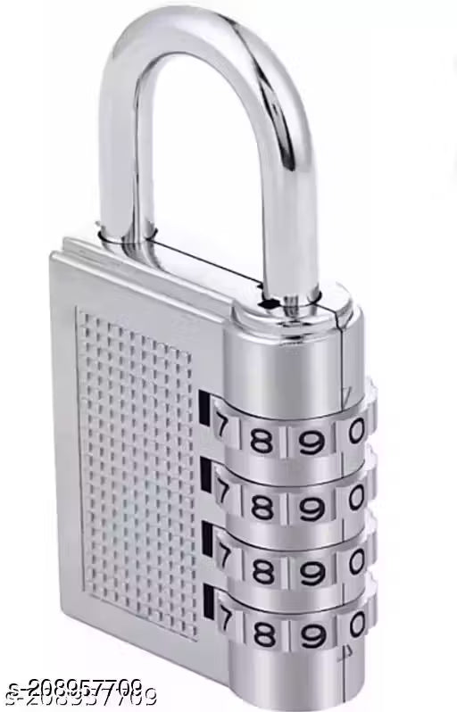 Stylish  Stainless Steel Glossy Smart Lock (Silver) |  No key Tension , Anti Rust