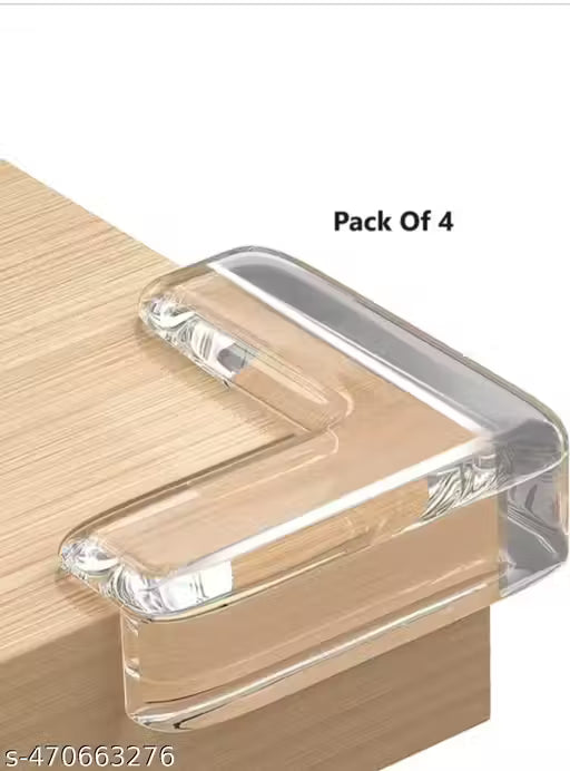 Protect Baby from Sharp Corners by Silicon Corner Protector for Sharp Edges, Table Corners Edge Protector for Kids, Bed Corners Edge Protector for Furniture, Baby Proofing Edge & Corner Guards (Transparent, Pack of 4)