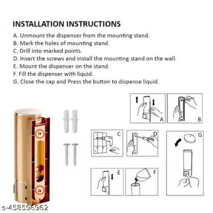 Luxary Golden Colour   400 Ml Liquid Soap Dispenser for Shampoo, Lotion, Foam etc.