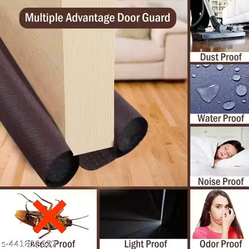(Pack of 4) Multi Benefit  Door Stoppers | Stop Insects , Reptiles | Best for AC rooms |   Sound-Proof Reduce Energy Saving Weather Stripping | Waterproof - Brown, 39 inch